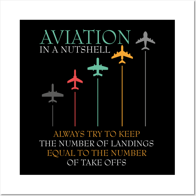 Funny Pilot Aviation In A Nutshell Wall Art by jrsv22